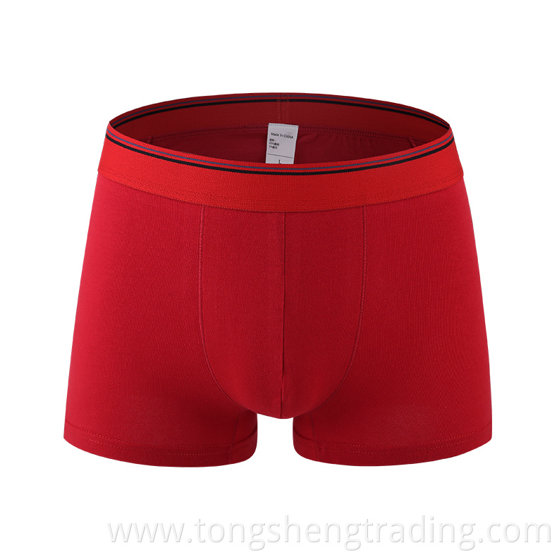 Red Cotton95 Spandex5 Basic Men S Boxers Briefs Shortsjsmedk16013c